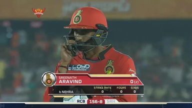 M1: SRH vs RCB – Sreenath Aravind Wicket