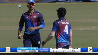 Darshan Nalkande's impressive 4-wicket haul against Saurashtra