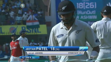 India VS NZ 2016, 3rd Test day 3 - Jeetan Patel Wicket