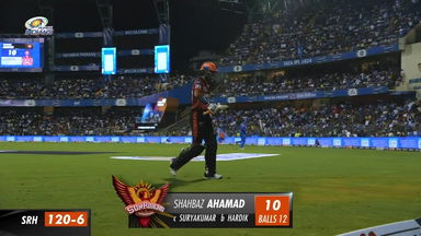 M55: MI vs SRH  – Shahbaz Ahmed Wicket