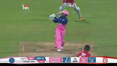 M09: RR vs KXIP – Rahul Tewatia Six
