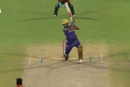 IPL 2025 M68: SRH vs KKR - Harshit Rana Six