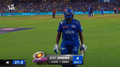M55: MI vs SRH  – Rohit Sharma Wicket
