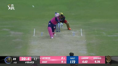 M60: RR vs RCB –  Shimron Hetmyer  Six