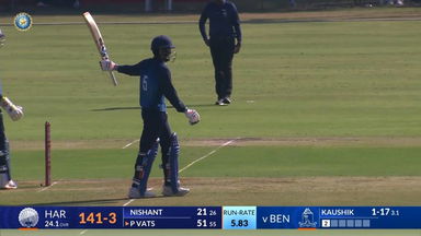 Vijay Hazare Trophy 2025 PQF1, Haryana vs Bengal: Parth Vats steadies the ship with 62(77)