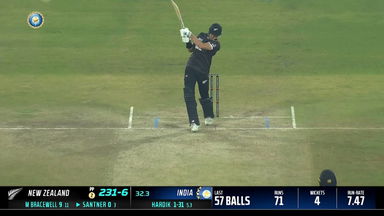 IND vs  NZ 2023, 3RD ODI: Mitchell Santner  Six