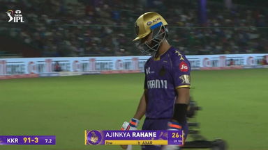 IPL 2025 M48: DC vs KKR - Ajinkya Rahane Wicket