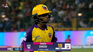 M02 - RCB vs UPW: Vrinda Dinesh Wicket
