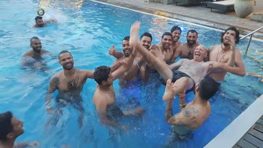 Pool splash: Team India cool it off by the pool