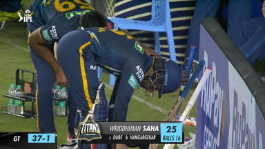 M01: GT vs CSK  – Wriddhiman Saha Wicket
