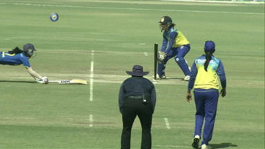 Mona Meshram's fine fielding effort to run out Mita Paul