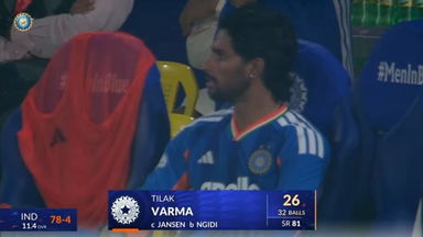 IND vs SA 2025, 1st T20I: Tilak Varma Wicket
