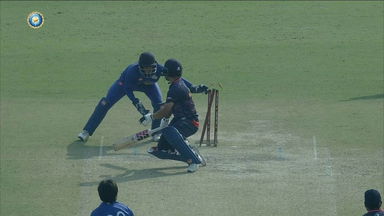 SMAT 2023 PQF 1: Speed & Reflexes: Urvil Patel's brilliant stumping to dismiss Rinku Singh