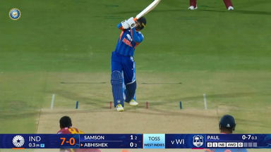 IND vs WI 2026, 5th T20I: Abhishek Sharma Six
