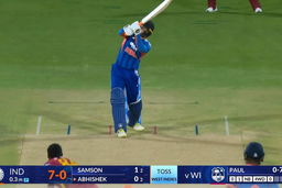 IND vs WI 2026, 5th T20I: Abhishek Sharma Six