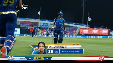 M13: KXIP vs MI – Ishan Kishan Wicket