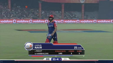 M45: DD vs MI – Karun Nair Wicket