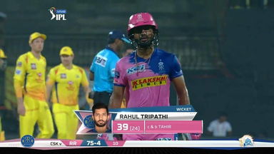 M12: CSK vs RR – Rahul Tripathi Wicket
