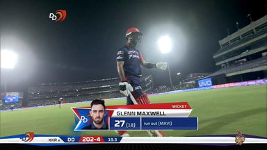 M26: DD vs KKR – Glenn Maxwell Wicket