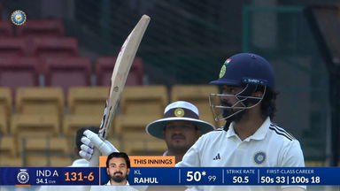 DULEEP TROPHY 2024, India A vs India B: KL Rahul leads India A's fight with 57(121)