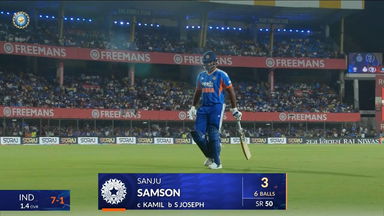 IND vs WI 2026, 3rd T20I: Sanju Samson Wicket