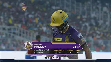 M54: KKR vs MI – Manish Pandey Wicket