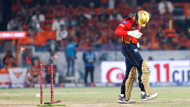 What happened there? Stump goes flying