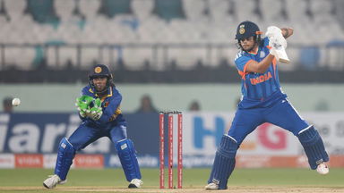 On the charge: Shafali smashes 4,6,4