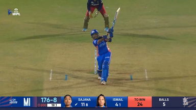 Six: Match 20, Mumbai Indians vs Royal Challengers Bengaluru, WPL 2025: Sajeevan Sajana Six