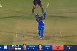 Six: Match 20, Mumbai Indians vs Royal Challengers Bengaluru, WPL 2025: Sajeevan Sajana Six
