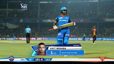 Eliminator: DC vs SRH – Amit Mishra Wicket