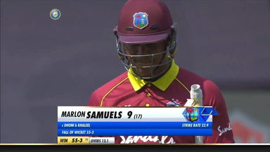 IND vs WI 2018, 3rd ODI: Marlon Samuels Wicket
