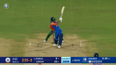 IND vs BAN 2024, 3rd T20I: Riyan Parag Six