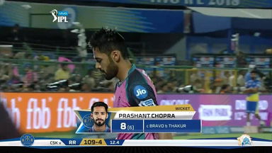 M43: RR vs CSK –  Prashant Chopra Wicket