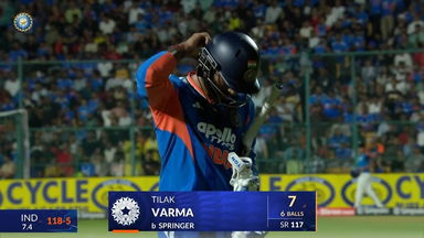 IND vs WI 2026, 5th T20I: Tilak Varma Wicket