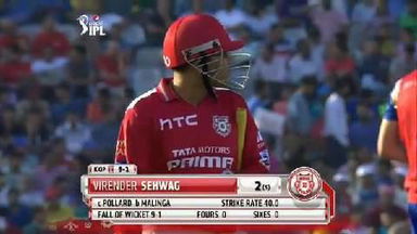 M35: KXIP vs MI – Virender Sehwag Wicket