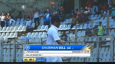 IND vs NZ 2021, 2nd Test, Day 1: Shubman Gill Wicket