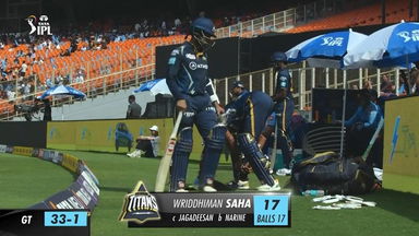 M13: GT vs KKR – Wriddhiman Saha Wicket