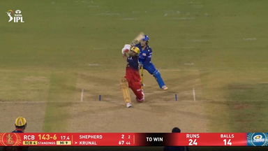 IPL 2026 M54: RCB vs MI - Krunal Pandya Six
