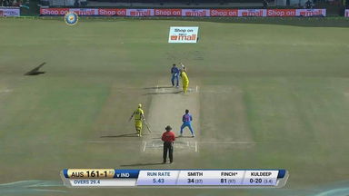 IND vs AUS 2017, 3rd ODI: Aaron Finch Six