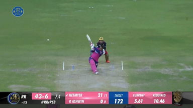 M60: RR vs RCB –  Shimron Hetmyer  Six