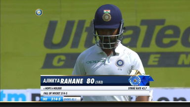 IND vs WI 2018, 2nd Test Day 3: Ajinkya Rahane Wicket