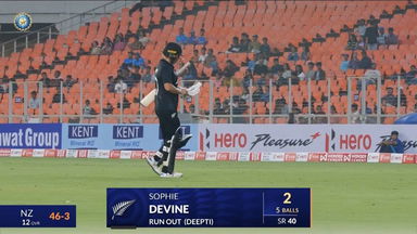 IND-W vs NZ-W 2024, 1st ODI: Sophie Devine Wicket