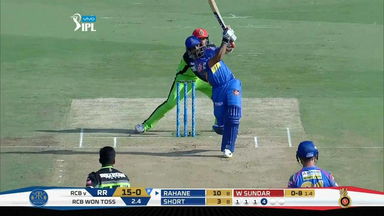 M11: RCB vs RR – Ajinkya Rahane Six