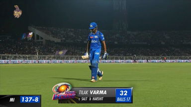 M60: KKR vs MI – Tilak Varma Wicket