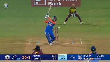 IND-W vs WI-W 2024, 3rd T20I: Smriti Mandhana Six