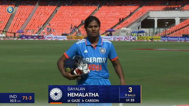 IND-W vs NZ-W 2024, 1st ODI: Dayalan Hemalatha Wicket