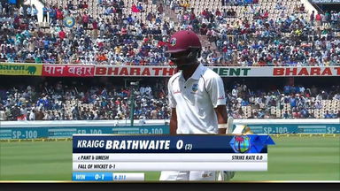 IND vs WI 2018, 2nd Test Day 3: Kraigg Brathwaite Wicket
