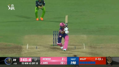 M32: RCB vs RR –  Dhruv Jurel   Six