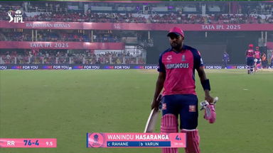 IPL 2025 M06: RR vs KKR - Wanindu Hasaranga Wicket